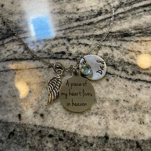 A Piece of My Heart Lives in Heaven - Dad Necklace